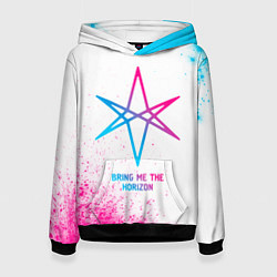 Толстовка-худи женская Bring Me the Horizon neon gradient style, цвет: 3D-черный