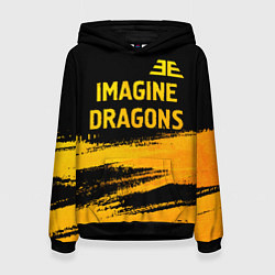 Толстовка-худи женская Imagine Dragons - gold gradient посередине, цвет: 3D-черный