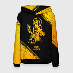 Толстовка-худи женская Iron Maiden - gold gradient, цвет: 3D-черный