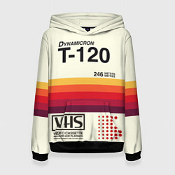 Толстовка-худи женская VHS ретро видеокассета, цвет: 3D-черный