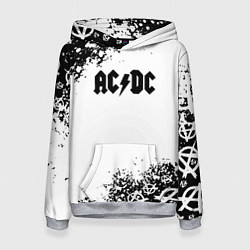 Толстовка-худи женская AC DC anarchy rock, цвет: 3D-меланж