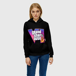 Толстовка-худи женская Grand Theft Auto 6, цвет: 3D-черный — фото 2