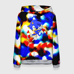 Толстовка-худи женская Sonic colors, цвет: 3D-меланж