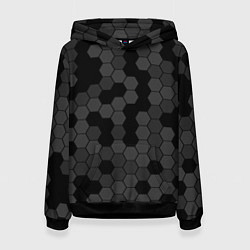Женская толстовка Камуфляж гексагон черный