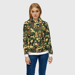 Толстовка-худи женская Коты и кошки - камуфляж, цвет: 3D-белый — фото 2