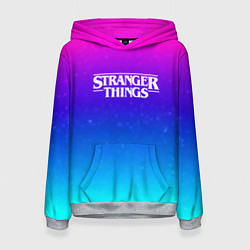 Толстовка-худи женская Stranger Things gradient colors, цвет: 3D-меланж