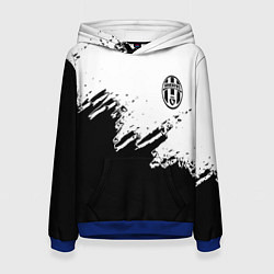 Толстовка-худи женская Juventus black sport texture, цвет: 3D-синий