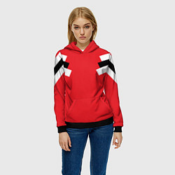 Толстовка-худи женская Олимпийка - ретро, цвет: 3D-черный — фото 2