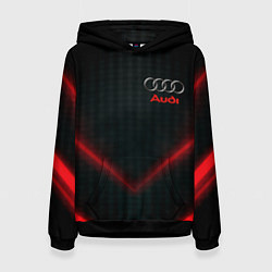 Толстовка-худи женская Audi stripes neon, цвет: 3D-черный