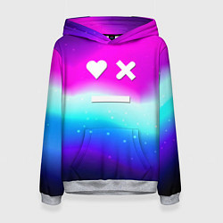 Толстовка-худи женская Love death robots neon gradient serial, цвет: 3D-меланж