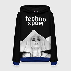 Женская толстовка Techno храм монашка в белом