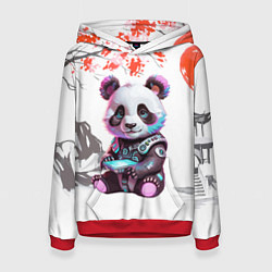 Толстовка-худи женская Funny panda - China, цвет: 3D-красный