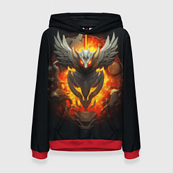 Толстовка-худи женская Огненный символ орла, цвет: 3D-красный