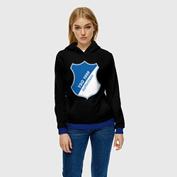 Толстовка-худи женская Hoffenheim logo fc, цвет: 3D-синий — фото 2