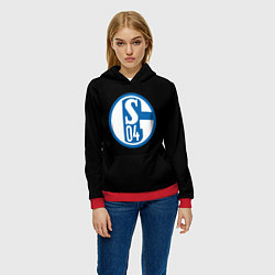 Толстовка-худи женская Schalke 04 fc club sport, цвет: 3D-красный — фото 2