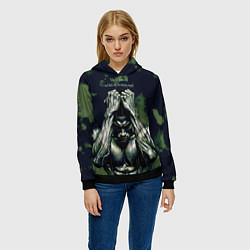 Толстовка-худи женская Брутальный бодибилдер, цвет: 3D-черный — фото 2