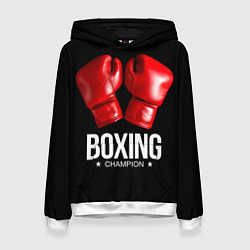 Толстовка-худи женская Boxing Champion, цвет: 3D-белый