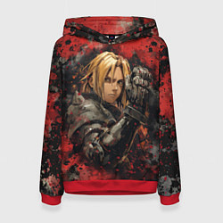 Толстовка-худи женская Edward Elric - Fullmetal Alchemist, цвет: 3D-красный