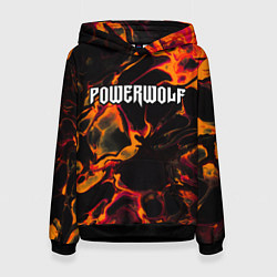 Толстовка-худи женская Powerwolf red lava, цвет: 3D-черный