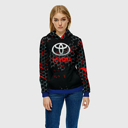Толстовка-худи женская Toyota краски броня, цвет: 3D-синий — фото 2