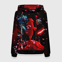 Толстовка-худи женская Toyota затмение, цвет: 3D-черный