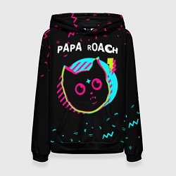 Толстовка-худи женская Papa Roach - rock star cat, цвет: 3D-черный