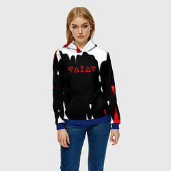 Толстовка-худи женская Ведьмак краски подтёки, цвет: 3D-синий — фото 2