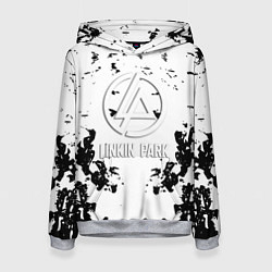 Толстовка-худи женская Linkin park краски лого чёрно белый, цвет: 3D-меланж
