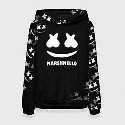 Толстовка-худи женская Marshmello белое лого, цвет: 3D-черный