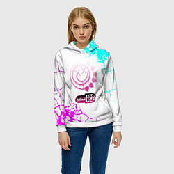 Толстовка-худи женская Blink 182 неоновые краски, цвет: 3D-белый — фото 2
