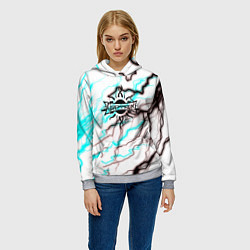 Толстовка-худи женская Godsmack storm текстура, цвет: 3D-меланж — фото 2