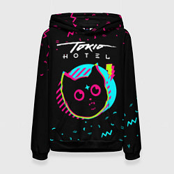 Толстовка-худи женская Tokio Hotel - rock star cat, цвет: 3D-черный