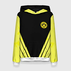 Толстовка-худи женская Borussia geometry yellow, цвет: 3D-белый