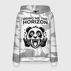 Женская толстовка Bring Me the Horizon рок панда на светлом фоне