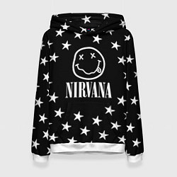 Толстовка-худи женская Nirvana stars steel, цвет: 3D-белый