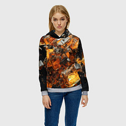 Толстовка-худи женская Янтарный взрыв, цвет: 3D-меланж — фото 2