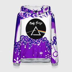 Толстовка-худи женская Pink floyd violet splash, цвет: 3D-меланж