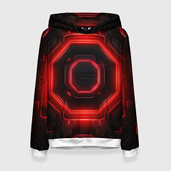 Женская толстовка Nvidia style black and red neon