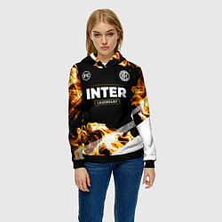 Толстовка-худи женская Inter legendary sport fire, цвет: 3D-черный — фото 2