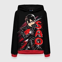 Толстовка-худи женская Кирито - Sword Art Online, цвет: 3D-красный