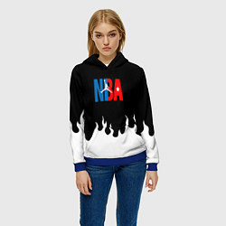 Толстовка-худи женская Баскетбол нба огонь, цвет: 3D-синий — фото 2