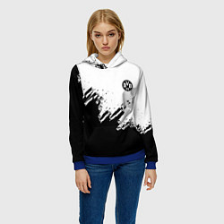 Толстовка-худи женская Borussia sport краски, цвет: 3D-синий — фото 2