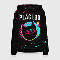 Толстовка-худи женская Placebo - rock star cat, цвет: 3D-черный