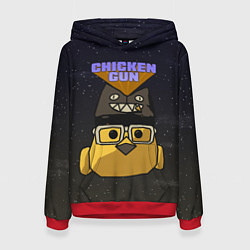 Толстовка-худи женская Chicken gun space, цвет: 3D-красный