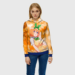 Толстовка-худи женская Ёцуба Накано из Пяти невест, цвет: 3D-синий — фото 2