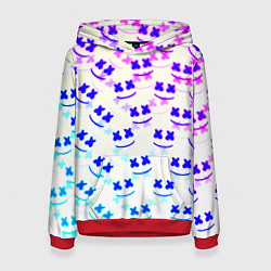 Толстовка-худи женская Marshmello pattern neon, цвет: 3D-красный