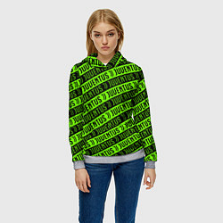 Толстовка-худи женская Juventus green pattern sport, цвет: 3D-меланж — фото 2