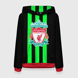 Толстовка-худи женская Liverpool line green, цвет: 3D-красный