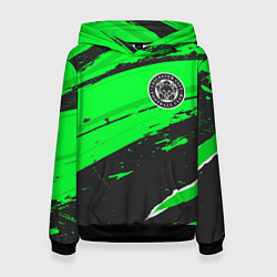 Толстовка-худи женская Leicester City sport green, цвет: 3D-черный
