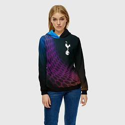 Толстовка-худи женская Tottenham футбольная сетка, цвет: 3D-черный — фото 2
